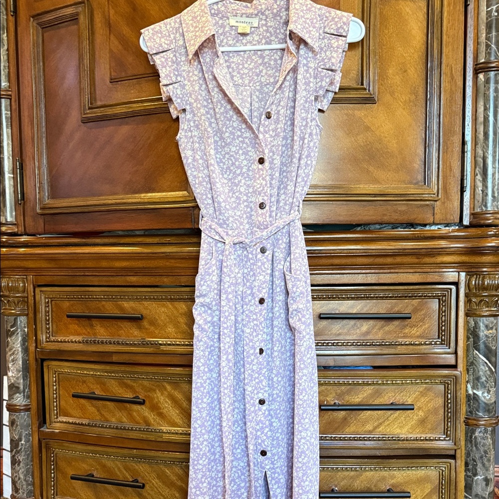 Monteau Purple Floral Midi Dress
